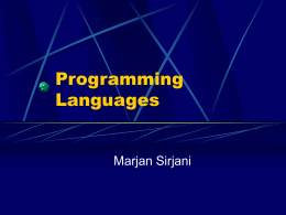 Programming Languages - University of Tehran