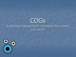 COGs A planning framework for managing the primary …