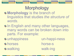 Morphology - California State University, Bakersfield