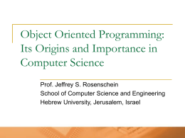 Object Oriented Programming: Its Origins and …