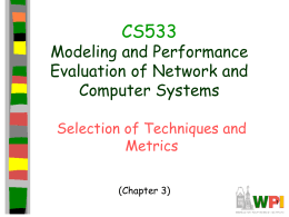 cs533 Techniques and Performance Metrics