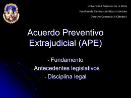 Acuerdo Preventivo Extrajudicial (APE)