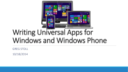 Writing Universal Apps for Windows and Windows Phone