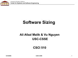 Tutorial: System and Software Sizing