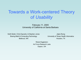 Towards a Theoretical Framework for Usability