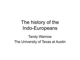 The history of the Indo-Europeans