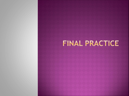 Final practice