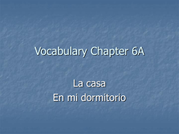 Vocabulary Chapter 6A