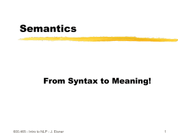 Lecture 14: Semantics - Department of Computer Science