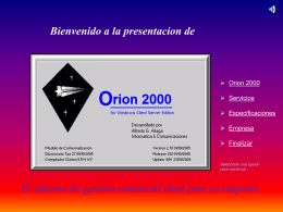 Orion 2000 for Windows Client Server Edition