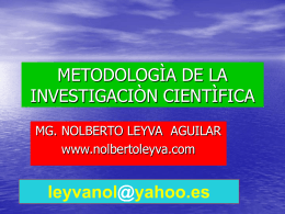 METODOLOGIA DE LA INVESTIGACION CIENTIFICA