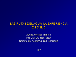 Las Rutas del Agua - Experiencia en Chile