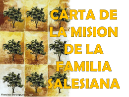 CARTA DE LA MISION DE LA FAMILIA SALESIANA