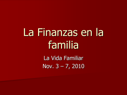 La Finanzas en la familia - Iglesia Vida con Proposito