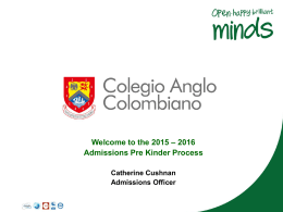 Proceso de Admisiones - Colegio Anglo Colombiano
