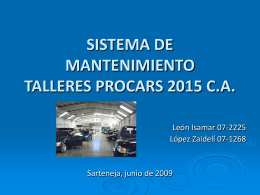 SISTEMA DE MANTENIMIENTO TALLERES PROCARS 2015 …