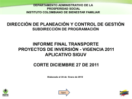 Informe Transporte Vigencia 2011