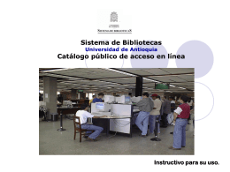 Sistema de Bibliotecas Universidad de Antioquia