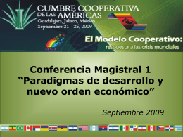 Conferencia Magistral 1: “Paradigmas de desarrollo y …