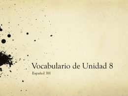 Vocabulario de Unidad 8 - Somerville Public School