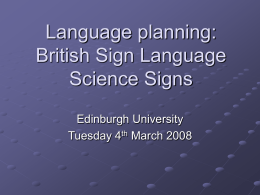Language planning - University of Edinburgh