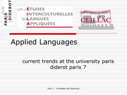 Applied Languages at Paris Diderot