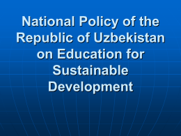 National Policy of the Republic of Uzbekistan on Education