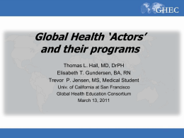 Global Health ‘Actors’ and their programs