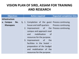 VISION PLAN OF SIRD, ASSAM FOR TRAINING AND …