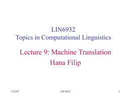 LING 138 Intro to Computer Speech and Language …