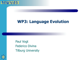WP3: Language Evolution