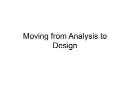 Moving from Analysis to Design