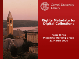 Rights Metadata for Digital Collections