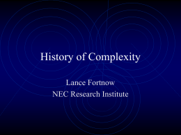 History of Complexity - Department of Computer Science