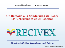 Un llamado a la Solidaridad de todos los Venezolanos en …