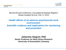 Health effects of an adverse psychosocial work …