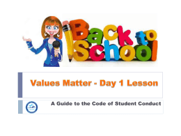 Values Matter - Office of School Improvement