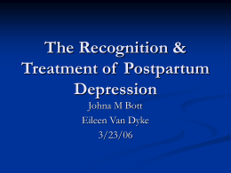 The Recognition & Treatment of Postpartum Depression