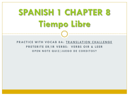Spanish 1 Chapter 8 Tiempo Libre