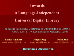 عرض تقديمي من PowerPoint - Bibliotheca Alexandrina