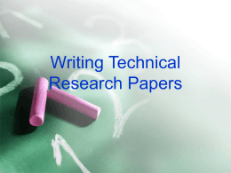 Technical Paper Writing