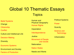 Global 10 Thematic Essays