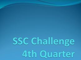 SSC Challenge 4th Quarter