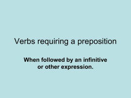 Verbs requiring a preposition