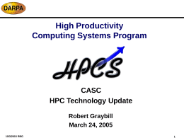 High Productivity Computing System Program