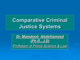 Comparative Criminal Justice Systems