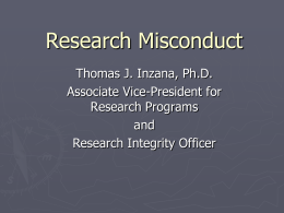 Research Misconduct Presentation posted