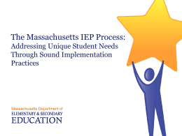 The Massachusetts IEP Process
