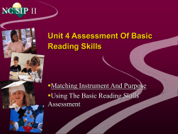 Unit 4 Assessment Of Basic Reading Skills