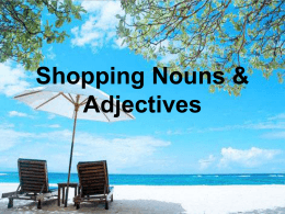 Shopping Nouns & Adjectives